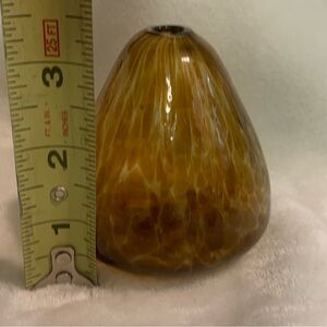 Pearlessence Hand Blown Glass Vase or Reed Diffuser Holder- Amber Brown 3”
